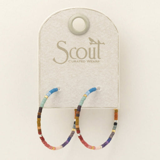 Scout Curated Wears : Chromacolor Miyuki Small Hoop - Dark Multi/Silver - Scout Curated Wears : Chromacolor Miyuki Small Hoop - Dark Multi/Silver
