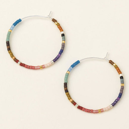 Scout Curated Wears : Chromacolor Miyuki Small Hoop - Desert Blue Multi/Silver - Scout Curated Wears : Chromacolor Miyuki Small Hoop - Desert Blue Multi/Silver