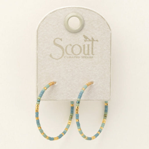 Scout Curated Wears : Chromacolor Miyuki Small Hoop - Turquoise Mint/Gold - Scout Curated Wears : Chromacolor Miyuki Small Hoop - Turquoise Mint/Gold