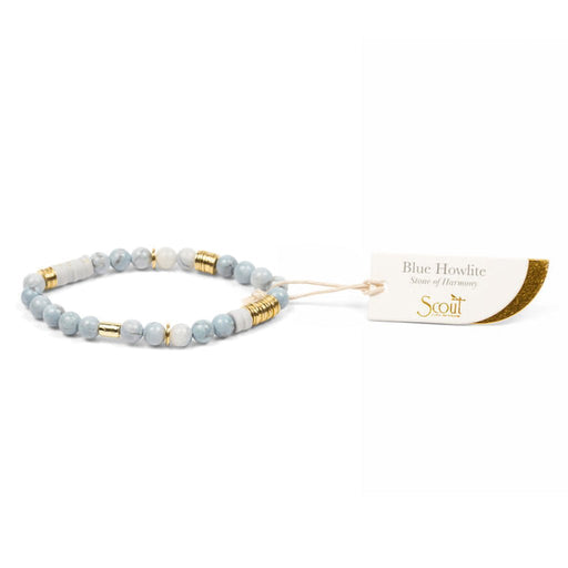 Scout Curated Wears : Intermix Stone Stacking Bracelet Blue Howlite Stone of Harmony - Scout Curated Wears : Intermix Stone Stacking Bracelet Blue Howlite Stone of Harmony