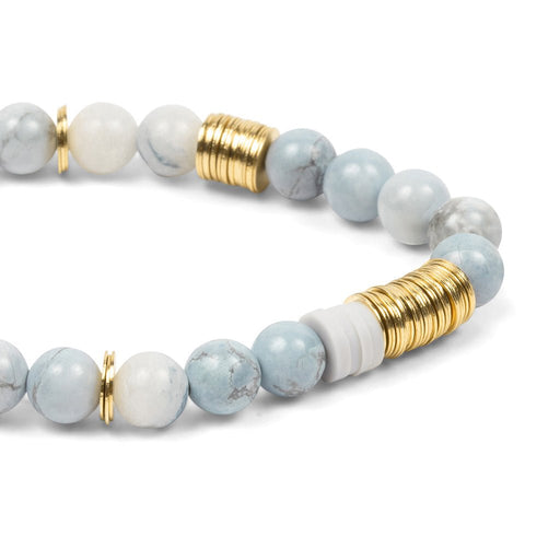 Scout Curated Wears : Intermix Stone Stacking Bracelet Blue Howlite Stone of Harmony - Scout Curated Wears : Intermix Stone Stacking Bracelet Blue Howlite Stone of Harmony