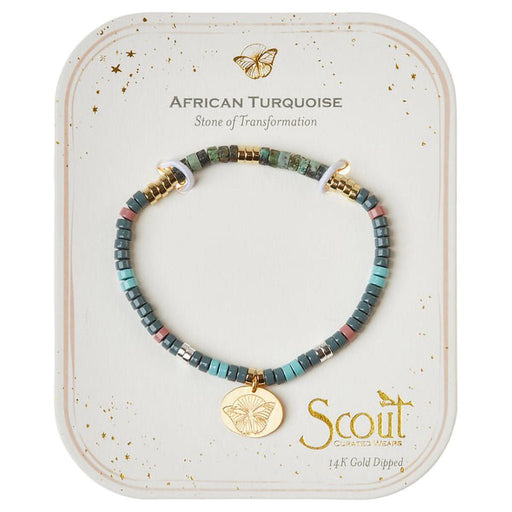 Scout Curated Wears : Stone Intention Charm Bracelet - African Turquoise/Gold - Scout Curated Wears : Stone Intention Charm Bracelet - African Turquoise/Gold