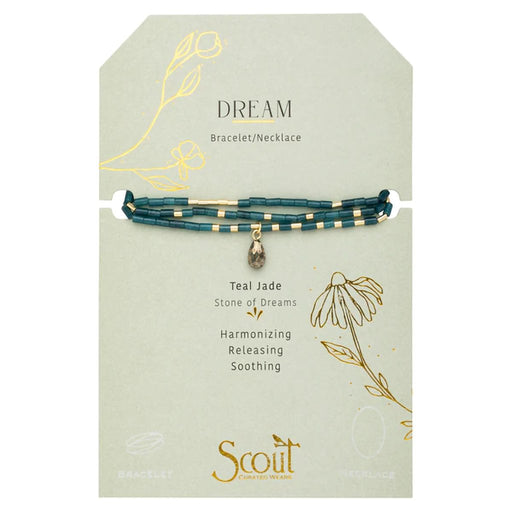 Scout Curated Wears : Teardrop Stone Wrap - Teal Jade/Pyrite/Gold - Stone of Dreams - Scout Curated Wears : Teardrop Stone Wrap - Teal Jade/Pyrite/Gold - Stone of Dreams