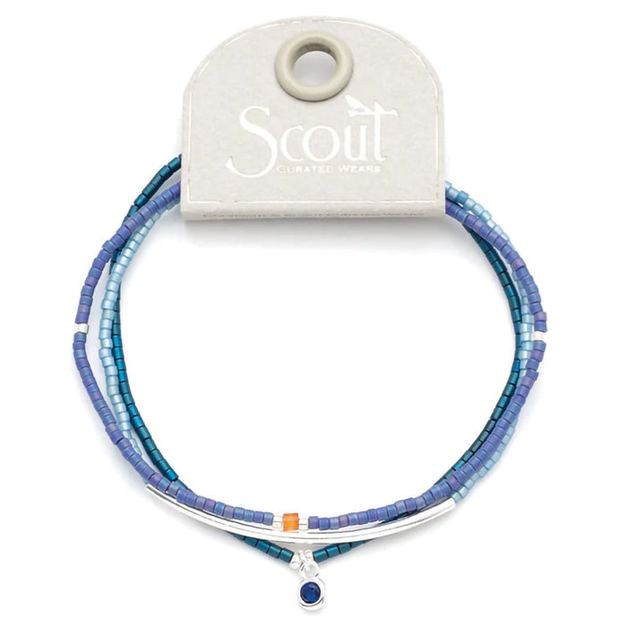 Scout Curated Wears : Tonal Chromacolor Miyuki Bracelet Trio - Cobalt/Silver MR008 - Scout Curated Wears : Tonal Chromacolor Miyuki Bracelet Trio - Cobalt/Silver MR008