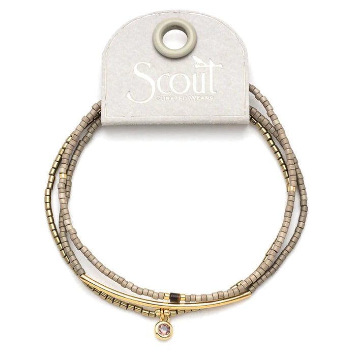 Scout Curated Wears : Tonal Chromacolor Miyuki Bracelet Trio - Pewter/Gold - Scout Curated Wears : Tonal Chromacolor Miyuki Bracelet Trio - Pewter/Gold