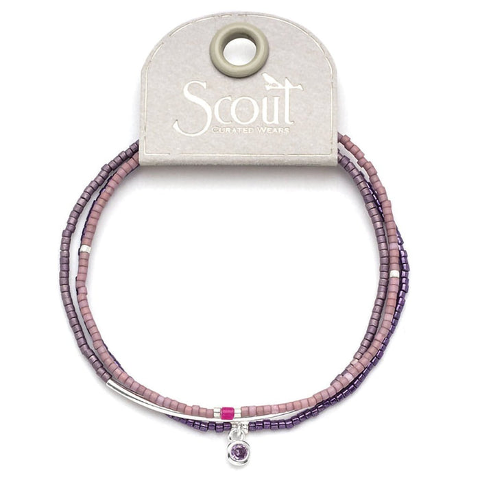 Scout Curated Wears : Tonal Chromacolor Miyuki Bracelet Trio - Purple/Silver - Scout Curated Wears : Tonal Chromacolor Miyuki Bracelet Trio - Purple/Silver