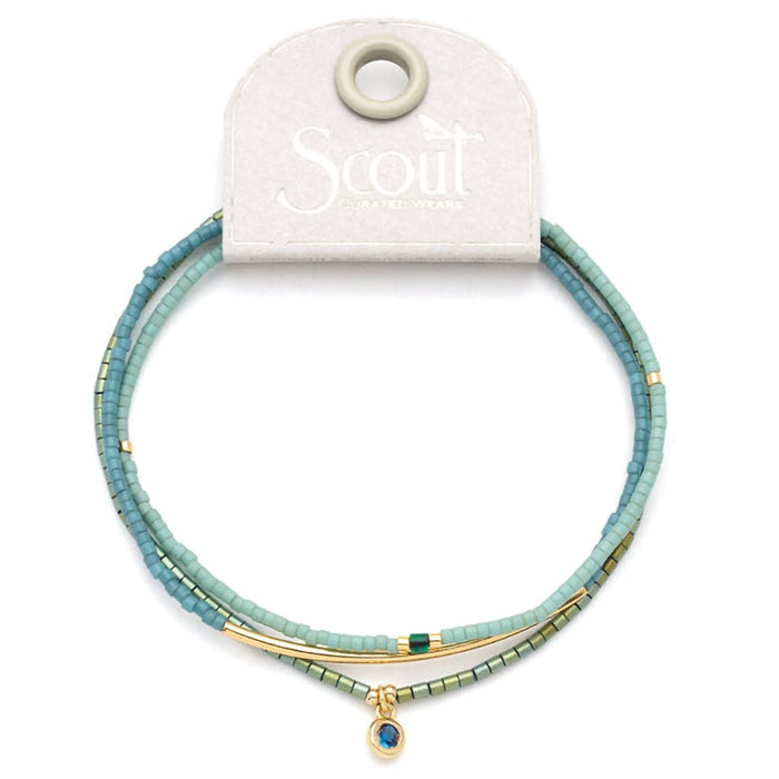 Scout Curated Wears : Tonal Chromacolor Miyuki Bracelet Trio - Turquoise/Gold - Scout Curated Wears : Tonal Chromacolor Miyuki Bracelet Trio - Turquoise/Gold