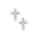 Gold and crystal stud earrings on a white background