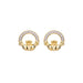 Shanore : 14KT Gold Vermeil Stud Claddagh Earrings Adorned with White Cubic Zirconias - Shanore : 14KT Gold Vermeil Stud Claddagh Earrings Adorned with White Cubic Zirconias