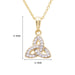 Shanore : 14KT Gold Vermeil Trinity Knot Necklace Studded with White Cubic Zirconias - Shanore : 14KT Gold Vermeil Trinity Knot Necklace Studded with White Cubic Zirconias