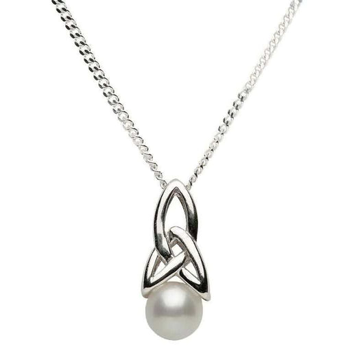 Shanore : Celtic Silver Pearl Necklace - Shanore : Celtic Silver Pearl Necklace