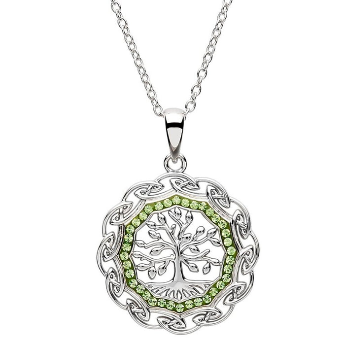 Shanore : Celtic Silver Tree Of Life Pendant Embellished With Crystal - Shanore : Celtic Silver Tree Of Life Pendant Embellished With Crystal