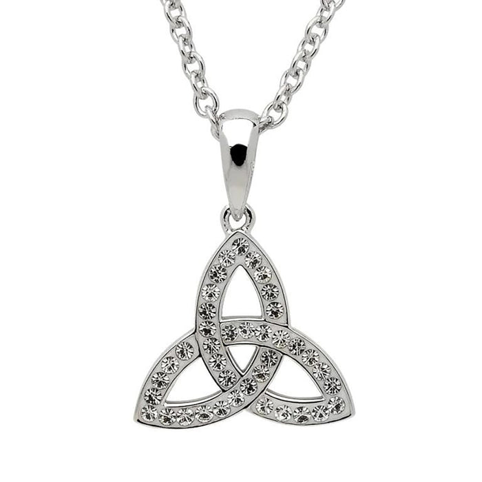 Shanore : Celtic Trinity Knot Necklace Embellished With Crystals – Small - Shanore : Celtic Trinity Knot Necklace Embellished With Crystals – Small