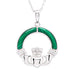 Shanore : Green Malachite Sterling Silver Claddagh Pendant - Shanore : Green Malachite Sterling Silver Claddagh Pendant