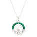 Shanore : Green Malachite Sterling Silver Claddagh Pendant - Shanore : Green Malachite Sterling Silver Claddagh Pendant