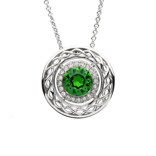 Shanore : Sterling Silver Celtic Halo Pendant Adorned With Crystals - Shanore : Sterling Silver Celtic Halo Pendant Adorned With Crystals