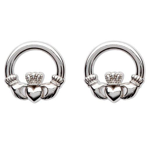 Shanore : Sterling Silver Claddagh Stud Earrings - Shanore : Sterling Silver Claddagh Stud Earrings