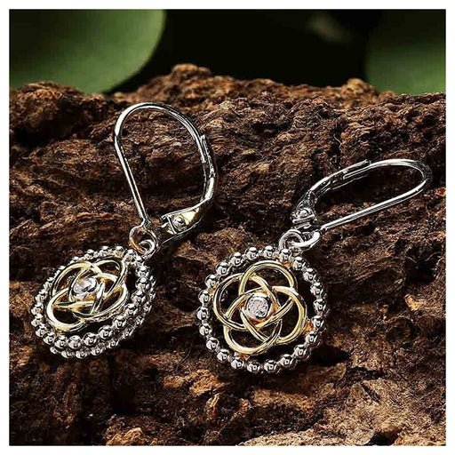 Shanore : Sterling Silver CZ Celtic Drop Earrings - Shanore : Sterling Silver CZ Celtic Drop Earrings