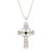 Shanore : Sterling Silver Green CZ Celtic Cross Pendant - Shanore : Sterling Silver Green CZ Celtic Cross Pendant