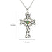 Shanore : Trinity Knot Diamond & Emerald Silver Celtic Cross Necklace - Shanore : Trinity Knot Diamond & Emerald Silver Celtic Cross Necklace