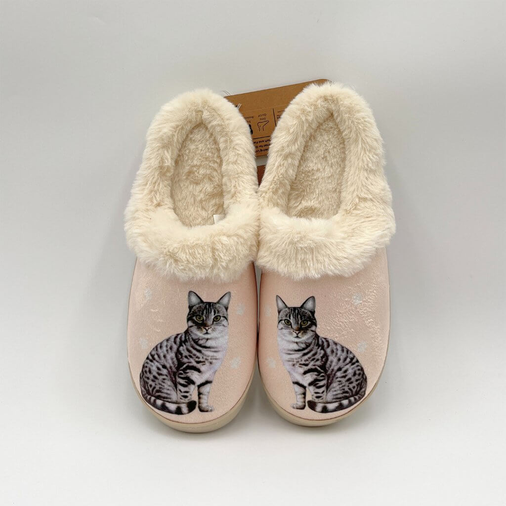 Snuggs : Silver Tabby Cat Slippers for Cozy Comfort - Annies Hallmark ...