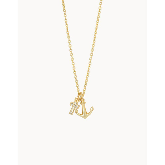 Spartina 449 : Sea La Vie Necklace It Is Well/Cross Anchor - Gold - Spartina 449 : Sea La Vie Necklace It Is Well/Cross Anchor - Gold