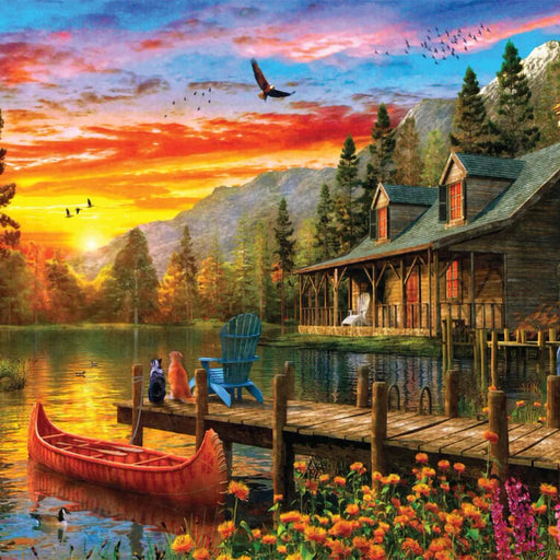 Springbok : Cabin Evening Sunset 1500 Piece Jigsaw Puzzle - Springbok : Cabin Evening Sunset 1500 Piece Jigsaw Puzzle