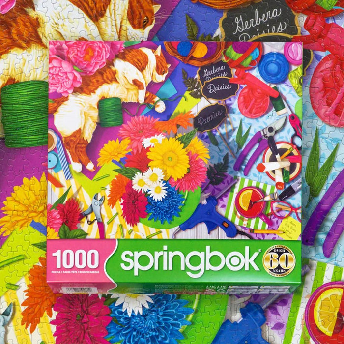 Springbok : Flower Shop Feline - 1000 Piece Jigsaw Puzzle - Springbok : Flower Shop Feline - 1000 Piece Jigsaw Puzzle