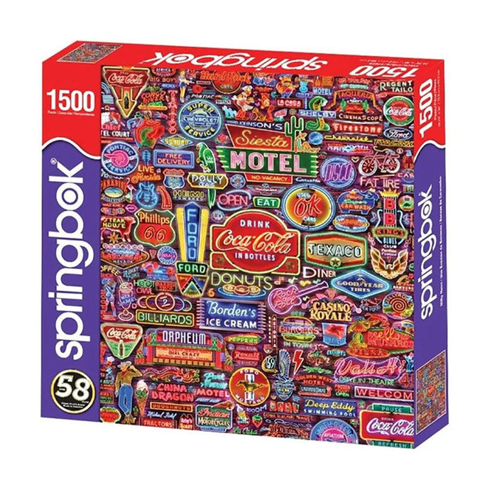 Springbok : Nifty Neon 1500 Piece Jigsaw Puzzle - Springbok : Nifty Neon 1500 Piece Jigsaw Puzzle - Annies Hallmark and Gretchens Hallmark, Sister Stores