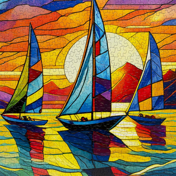 Springbok : Sunset Sailing - 500 Piece Jigsaw Puzzle - Springbok : Sunset Sailing - 500 Piece Jigsaw Puzzle