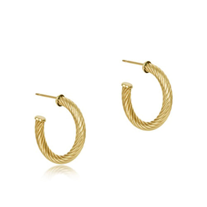 enewton design :  Round Gold 1.25" Post Hoop 4mm Textured Twist Earing