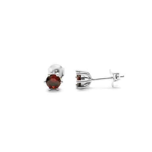 Stia : 6 Prong CZ Stud - Ruby - Stia : 6 Prong CZ Stud - Ruby