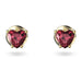 Swarovski : Chroma Stud Earrings in Red - Heart Cut, Gold - Swarovski : Chroma Stud Earrings in Red - Heart Cut, Gold