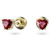 Swarovski : Chroma Stud Earrings in Red - Heart Cut, Gold - Swarovski : Chroma Stud Earrings in Red - Heart Cut, Gold