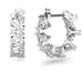 Swarovski : Matrix Hoop Earrings in White Triangle Cut Small, Rhodium plated - Swarovski : Matrix Hoop Earrings in White Triangle Cut Small, Rhodium plated