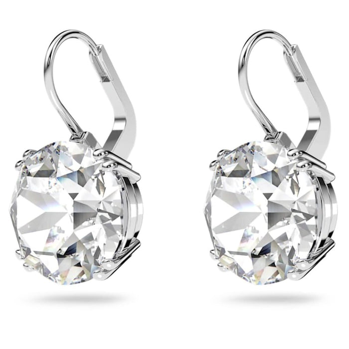 Swarovski : Millenia Drop Earrings In White - Round Cut, Rhodium - Swarovski : Millenia Drop Earrings In White - Round Cut, Rhodium