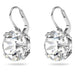 Swarovski : Millenia Drop Earrings In White - Round Cut, Rhodium - Swarovski : Millenia Drop Earrings In White - Round Cut, Rhodium