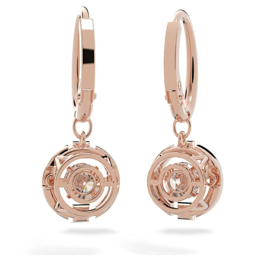 Swarovski : Sparkling Dance Drop Earrings - Round Cut in Rose Gold - Swarovski : Sparkling Dance Drop Earrings - Round Cut in Rose Gold