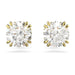 Swarovski : Stella Stud Earrings in White - Round Cut, Gold - Swarovski : Stella Stud Earrings in White - Round Cut, Gold