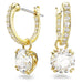 Swarovski : Stilla Drop Earrings in White - Round cut, Gold - Swarovski : Stilla Drop Earrings in White - Round cut, Gold