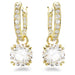 Swarovski : Stilla Drop Earrings in White - Round cut, Gold - Swarovski : Stilla Drop Earrings in White - Round cut, Gold