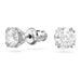 Swarovski : Stilla Stud Earrings In White - Round cut, Rhodium - Swarovski : Stilla Stud Earrings In White - Round cut, Rhodium