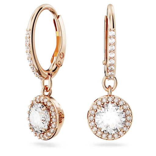 Swarovski : Una Drop Earrings Clover in White - Rose Gold - Swarovski : Una Drop Earrings Clover in White - Rose Gold