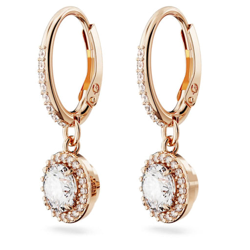 Swarovski : Una Drop Earrings Clover in White - Rose Gold - Swarovski : Una Drop Earrings Clover in White - Rose Gold