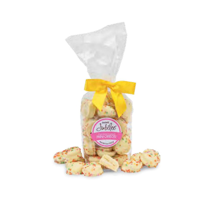 Sweet Jubilee : Celebration Mini Golden Oreos in White with Rainbow Sugar - Sweet Jubilee : Celebration Mini Golden Oreos in White with Rainbow Sugar