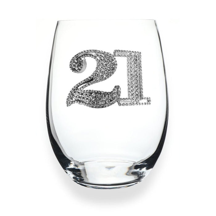 The Queens' Jewels : 21st Birthday Jeweled Glassware – Stemless - The Queens' Jewels : 21st Birthday Jeweled Glassware – Stemless