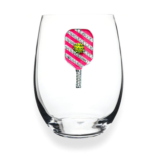 The Queens' Jewels : Pickleball Jeweled Glassware – Stemless - The Queens' Jewels : Pickleball Jeweled Glassware – Stemless