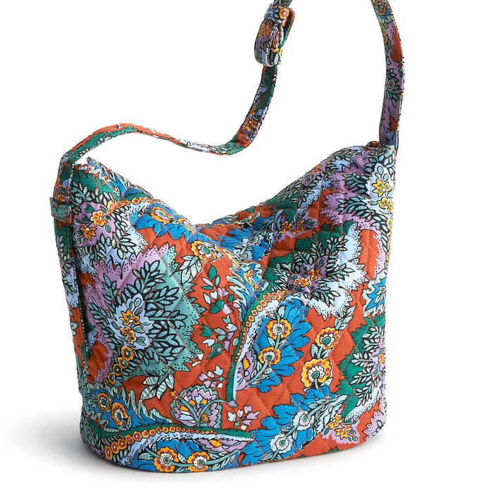 Vera Bradley : Astoria Shoulder Bag - Flowers + Feathers in Cotton Gabardine - Vera Bradley : Astoria Shoulder Bag - Flowers + Feathers in Cotton Gabardine