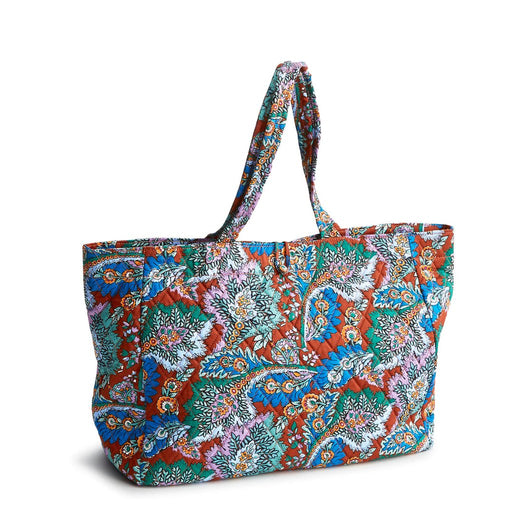 Vera Bradley : Hathaway Tote Bag - Flowers + feathers in Cotton gabardine - Vera Bradley : Hathaway Tote Bag - Flowers + feathers in Cotton gabardine