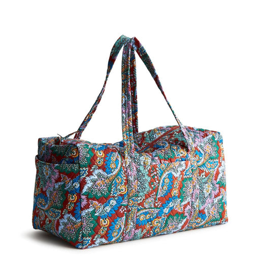 Vera Bradley : Large Original Duffel Bag - Flowers + Feathers in Cotton Gabardine - Vera Bradley : Large Original Duffel Bag - Flowers + Feathers in Cotton Gabardine